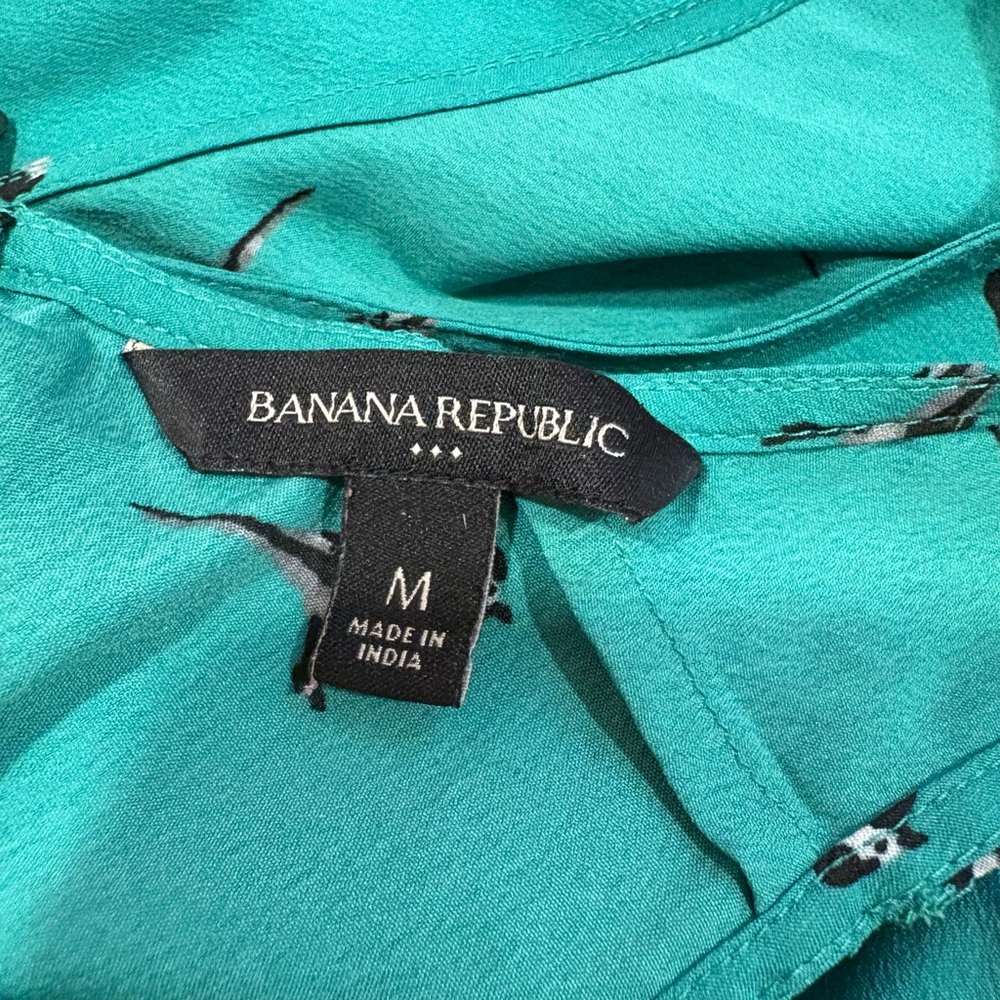 Banana Republic Teal Bird Pattern Tank Top - Picture 3 of 3